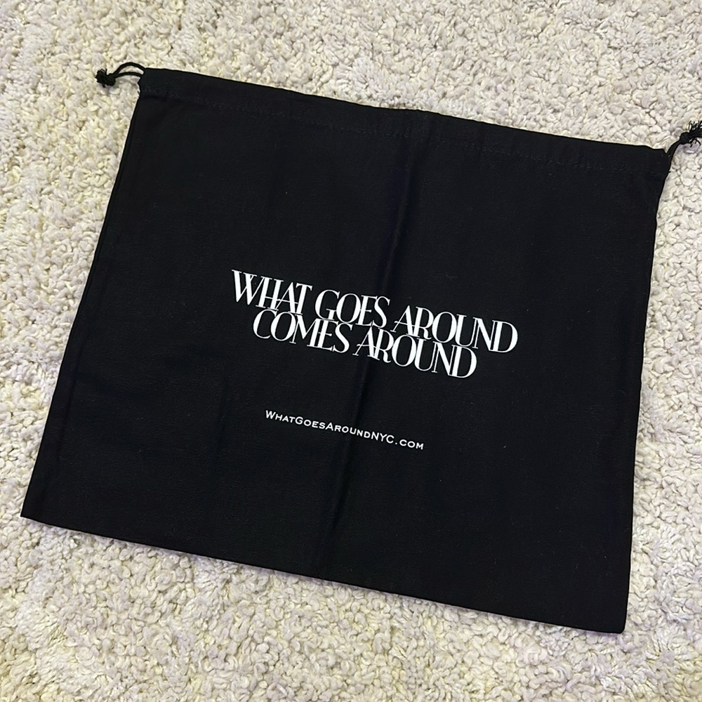 “WHAT GOES AROUND COMES AROUND” pouch